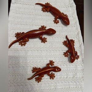 Brown Gecko Wall Decor Set of 4